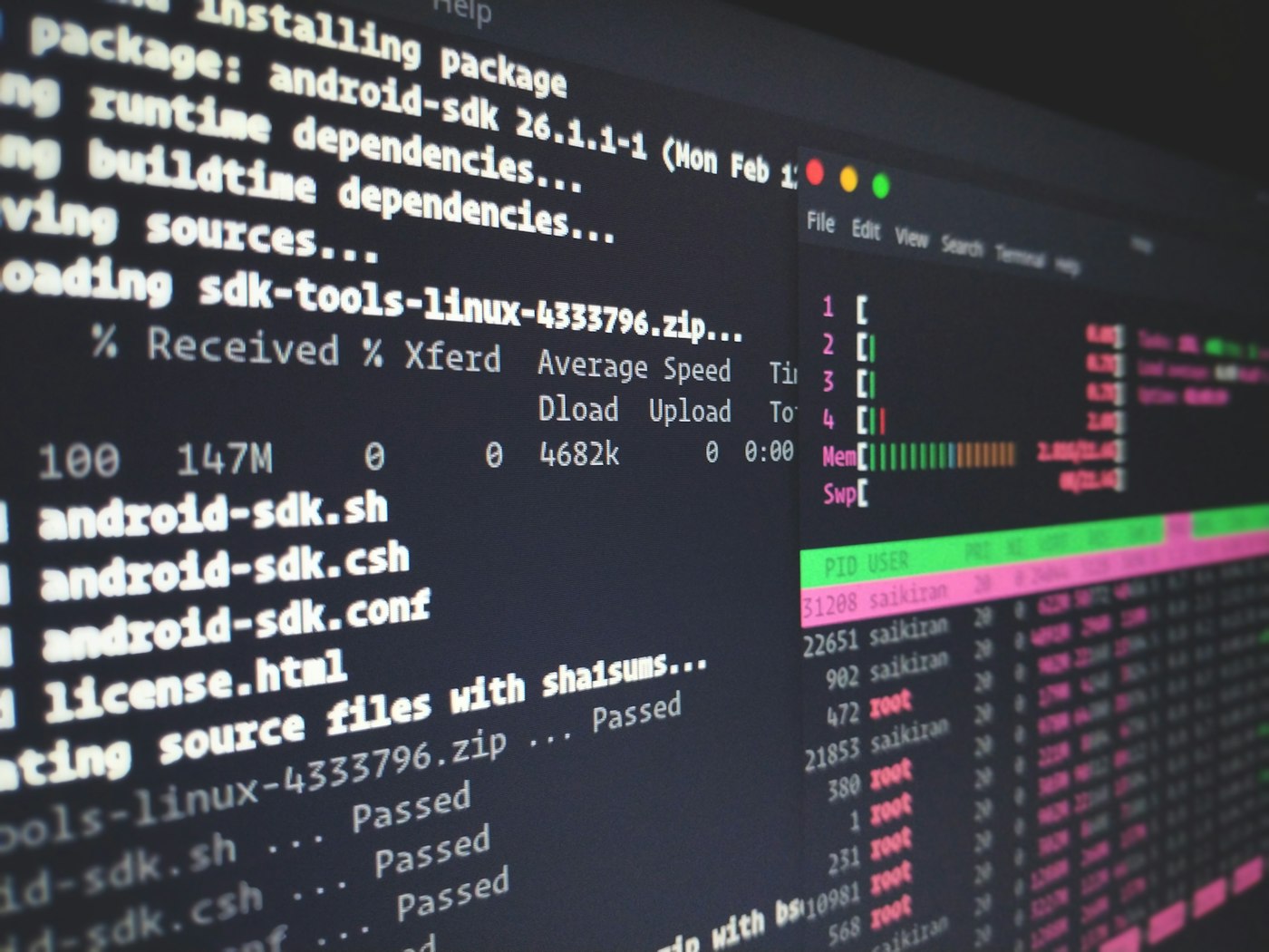 A terminal mid-install — where every fifteen-minute promise gets tested